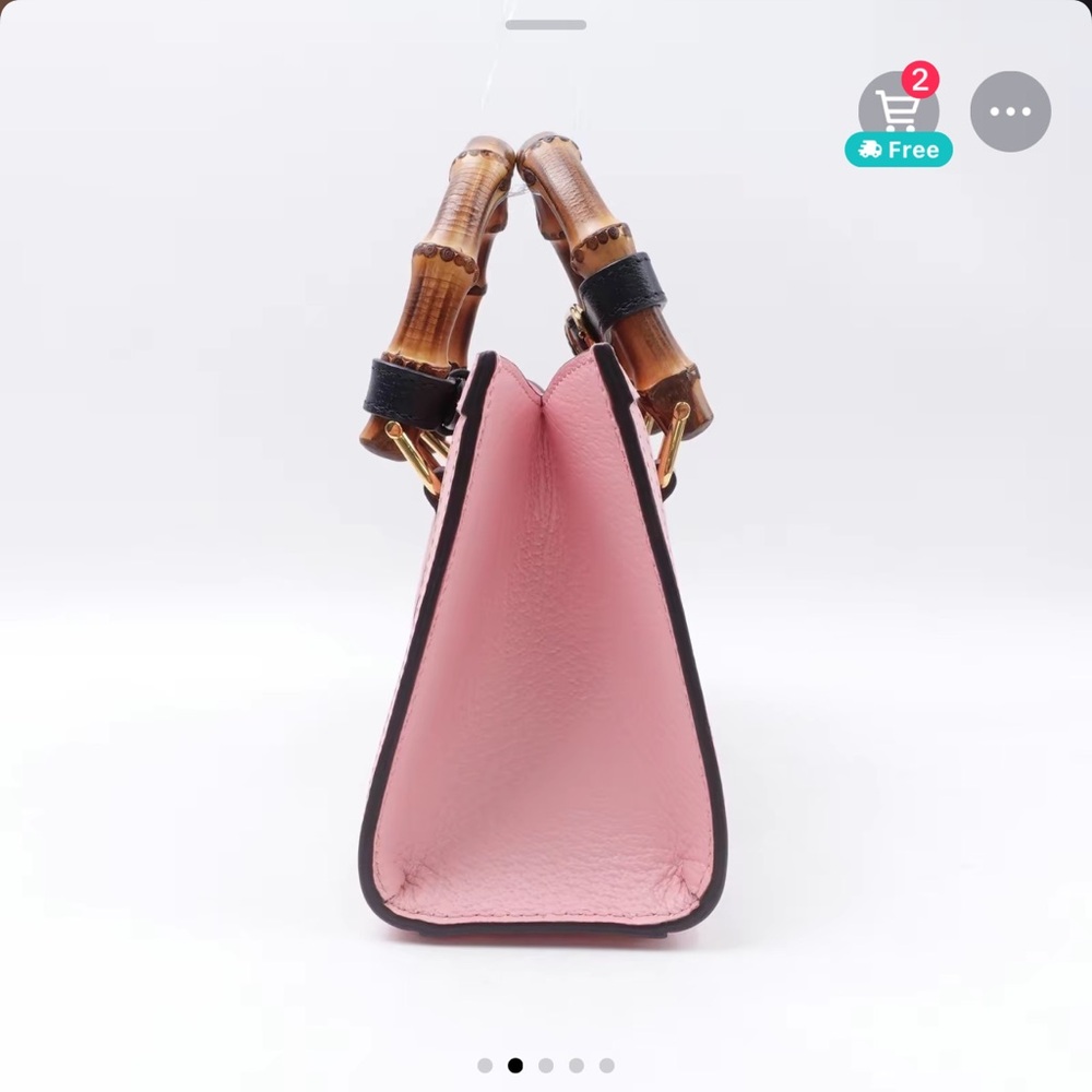 Gucci Pink Bamboo Handle Bag - Picture 2 of 12